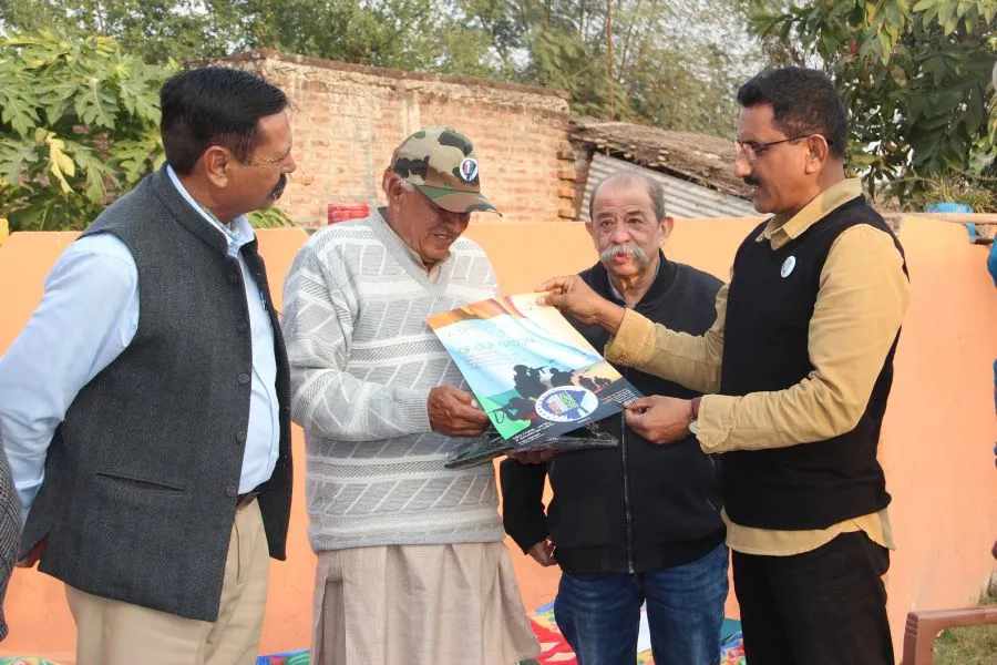 Shri. Sunil Rane, Chairman Atharva Foundation , Col Sudhir Raje & Col Gangal with Ex. Hon. Capt. Sansar Chand, Maha Vir Chakra at Samba, J&K