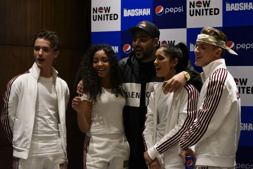 Badshah and members of Now United