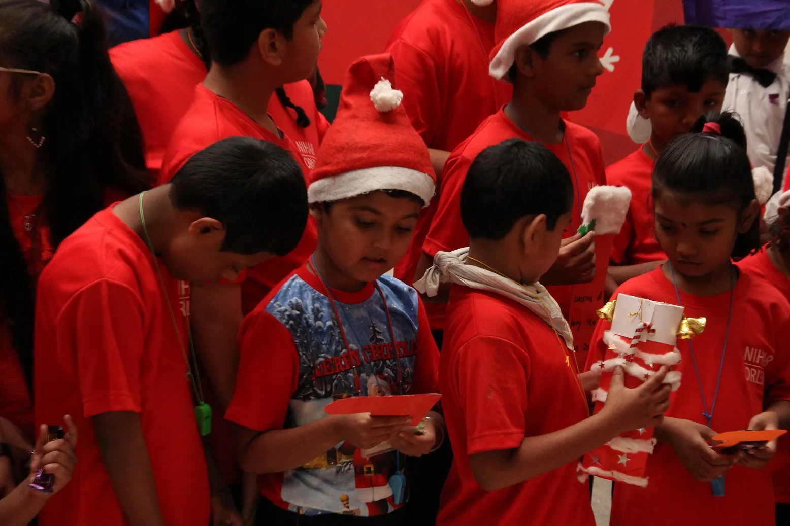 Kids from Nihar Special School celebrating Christmas