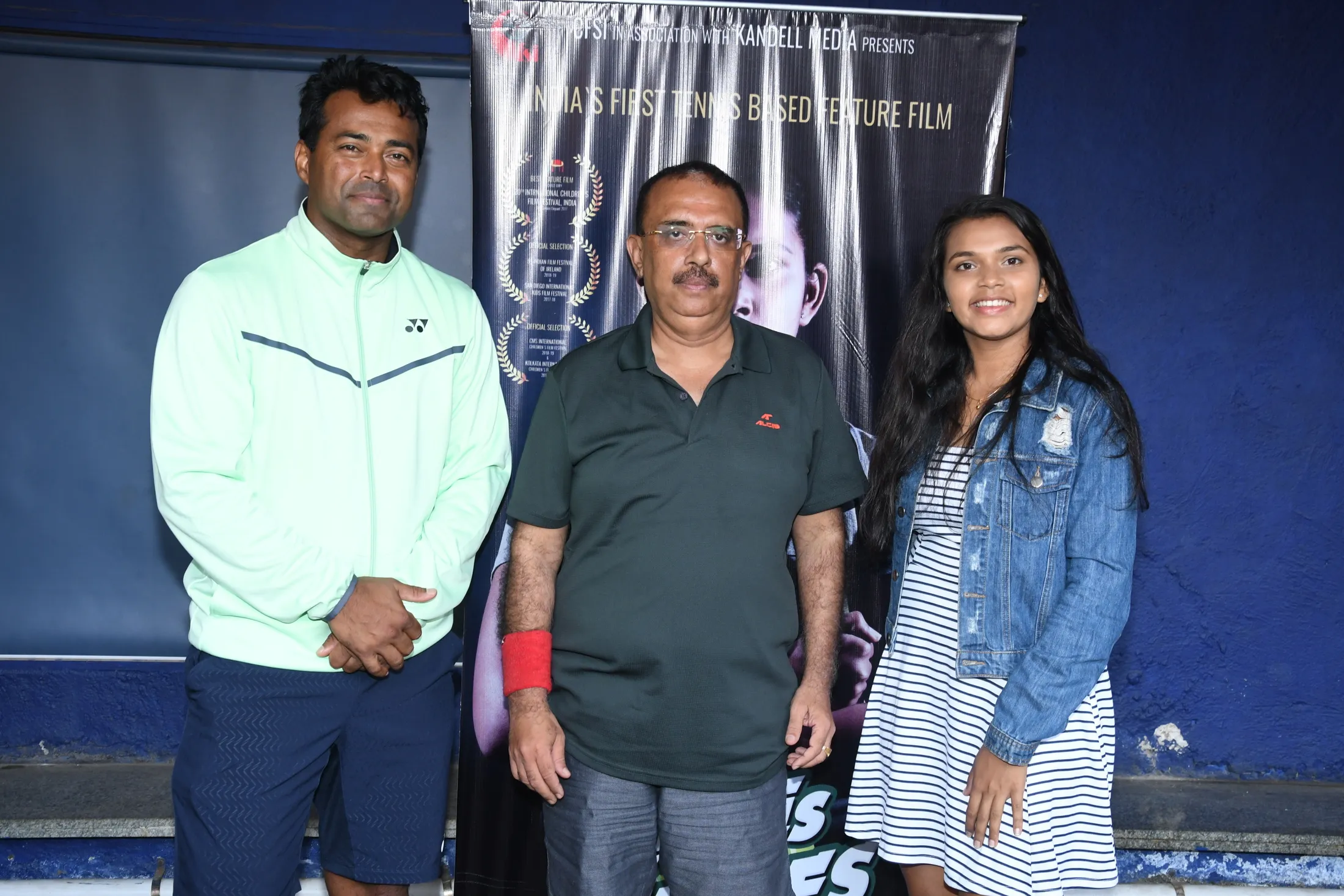 Leander Paes with Anoop Wadhwa and Dakshata Patel