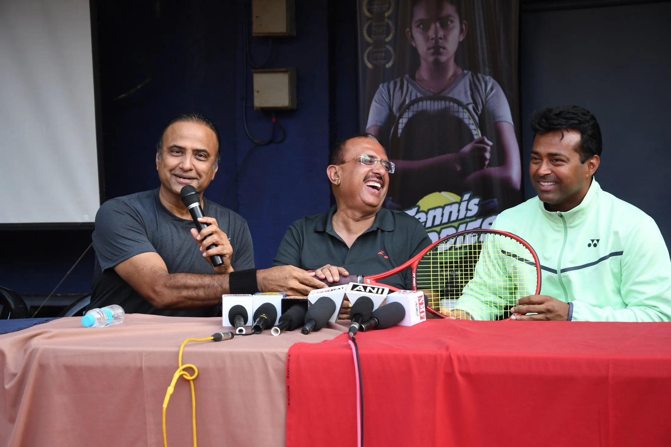 Charu Sharma with Anoop Wadhwa and Leander Paes 