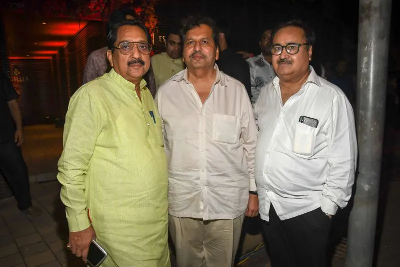 Raj K Purohit with Mangal Prabhat Lodha and Prakash Mehta