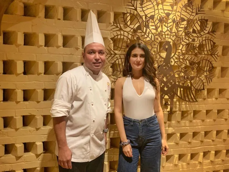 Fatima Sana Shaikh With The Chef Of The Most Popular Fine Dine 'The Golden Peacock' Of Macao