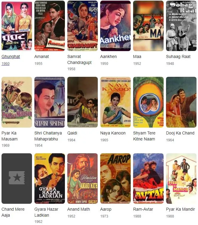 Bharat Bhushan movies collection