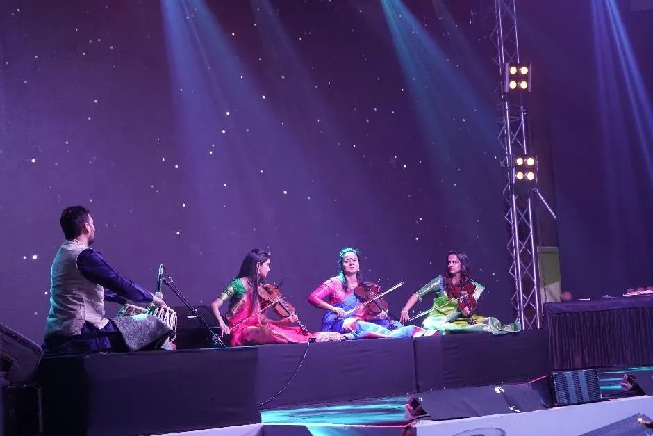 Ace violinist Dr. Sangeeta Shankar and her daughters Ragini and Nandini performing at Born to Shine's Award Ceremony (ZEE's CSR initiative in association with GiveIndia)