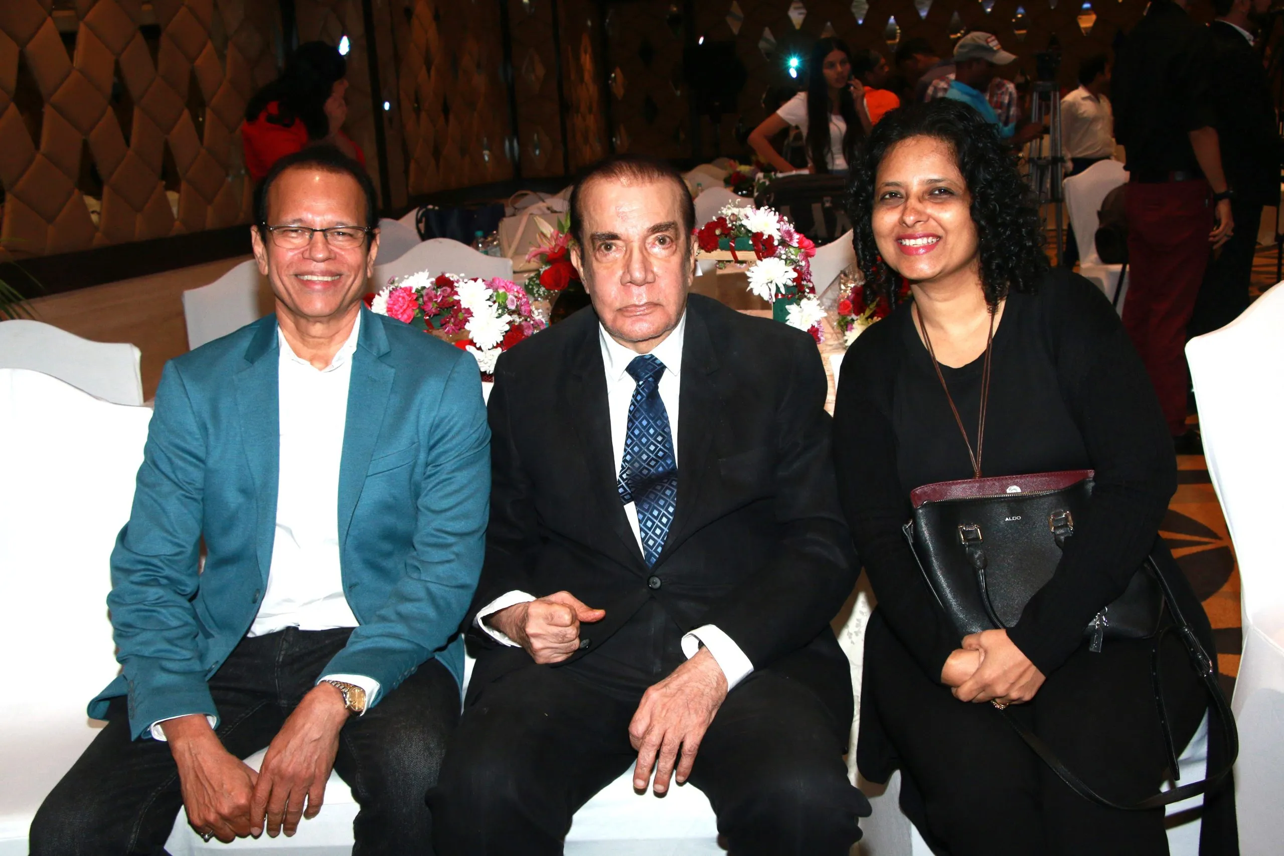 Ashok Dhamankar, Nari Hira and Andrea Costabir at the cover unveiling of Society Achievers Magazine