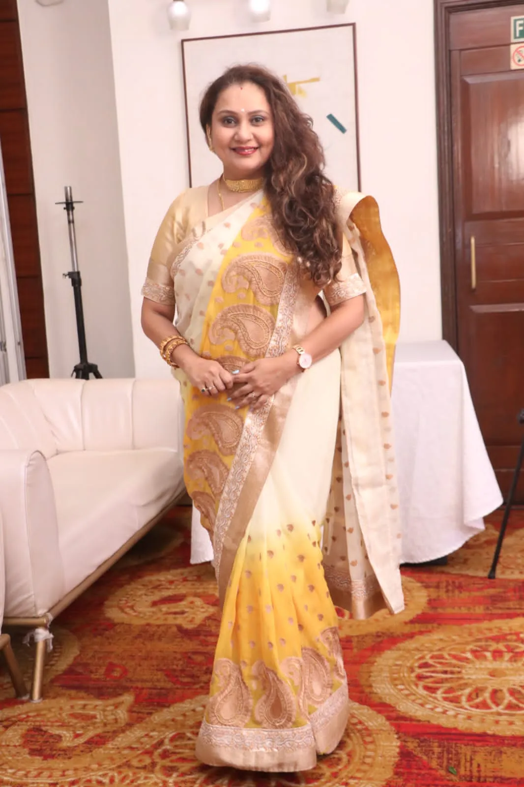 At the wedding reception of Jayshree T and Jayprakash's son Swastik's with Sushruti held at Kohinoor Continental on 19th December