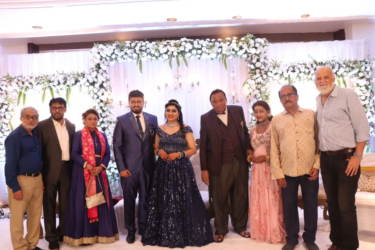 At the wedding reception of Jayshree T and Jayprakash's son Swastik's with Sushruti held at Kohinoor Continental on 19th December