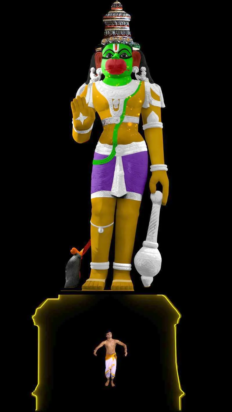  foot giant Hanuman Statue at the Seetaramaswami Temple