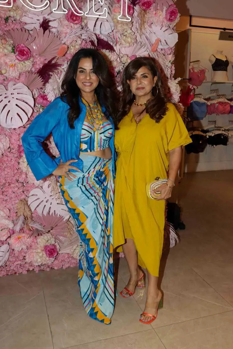 Sara Afreen Khan with Babita Malkani during Victoria Secret's Sumer Punch Event in Mumbai