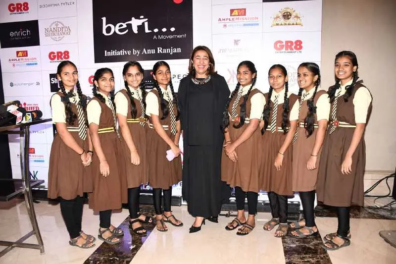 Anu Ranjan with Girls during 17th Edition of _BETI_ A Fashion Fundraiser Show