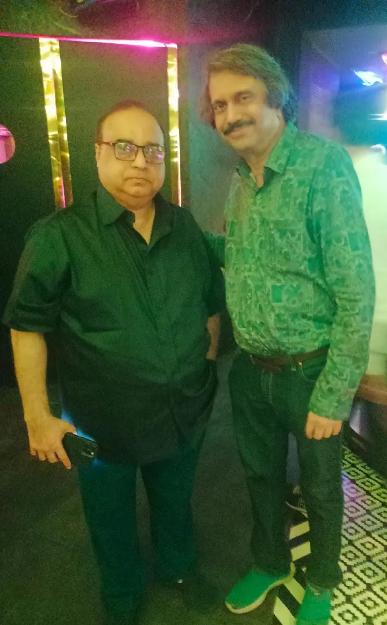 Director Raj Kumar Santoshi with sr journalist Chaitanya Padukone