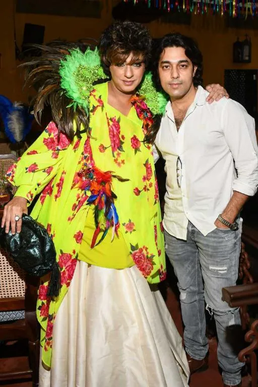 Rohit Verma with a friend during Madeira Carnival at 1BHK (Vashi)
