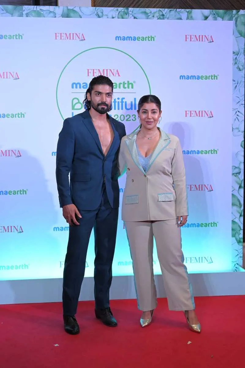 Stylish couple Gurmeet Choudhary and Debina Bonnerjee grace the red carpet of 'Femina & Mamaearth present Beautiful Indians 2023' event in Mumbai