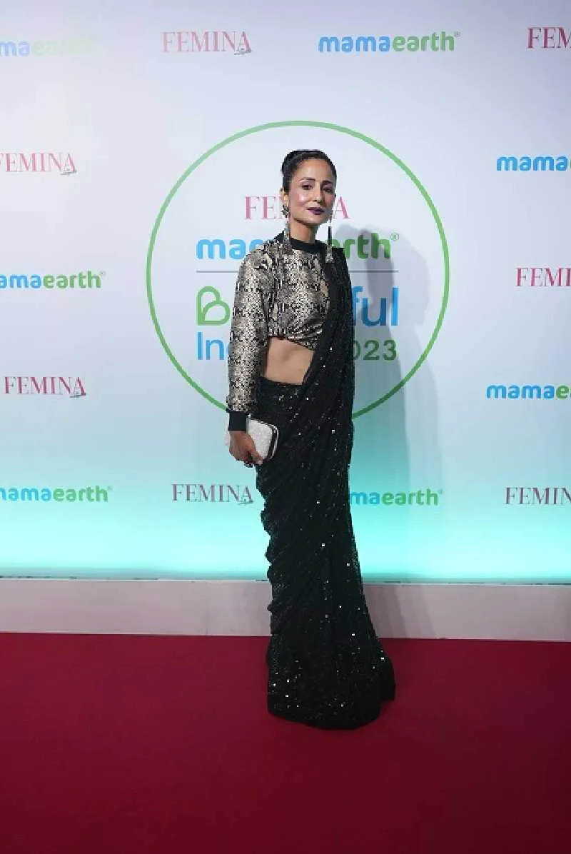 Television Actor Lataa Saberwal graces the red carpet of 'Femina & Mamaearth present Beautiful Indians 2023' event in Mumbai