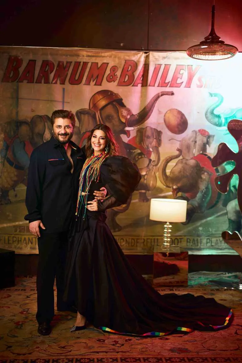 Sonali Bendre & Goldie Behl for The Satrangi Soiree by Abu Jani Sandeep Khosla