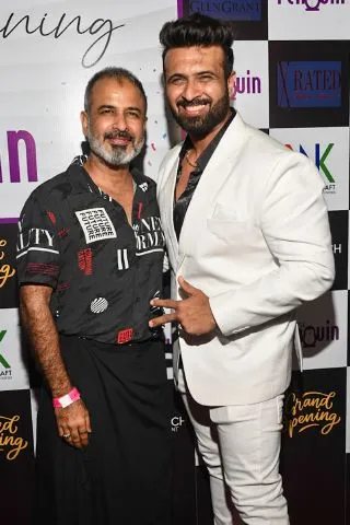 Asif Merchant with Vicky Hamid during the launch of PURPLE PENGUIN