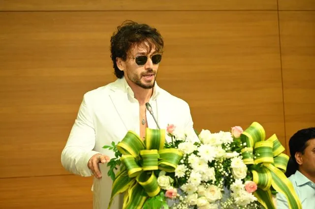 Bollywood Actor Tiger Shroff at the MoU signing ceremony in Gandhinagar