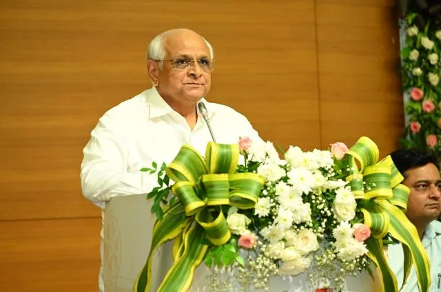 Hon’ble Chief Minister of Gujarat Shri Bhupendra Patel at the MoU signing ceremony in Gandhinagar