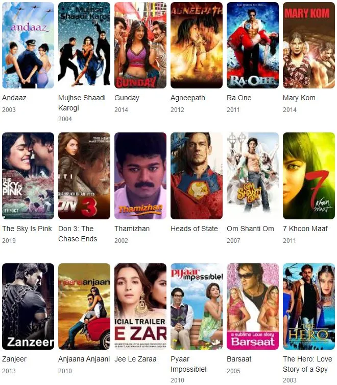 Priyanka Chopra Movies and TV shows