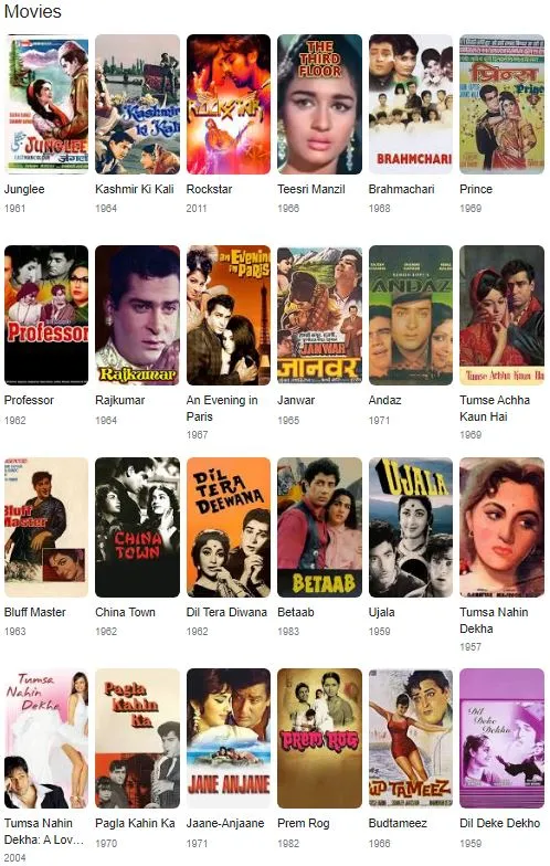 SHAMMI KAPOOR's MOVIES
