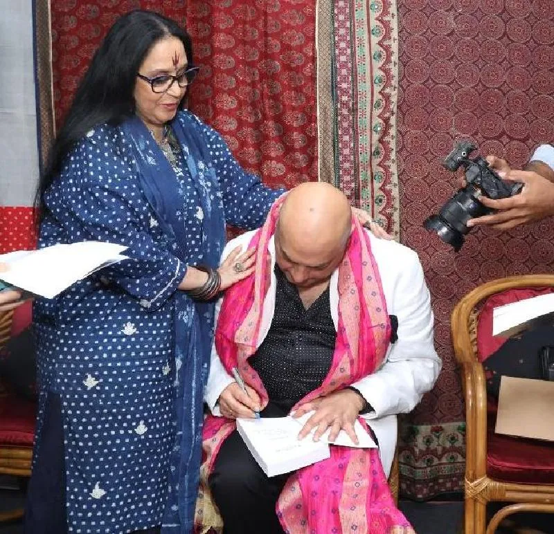 Ila Arun with Joy Bimal Roy at the launch of his book