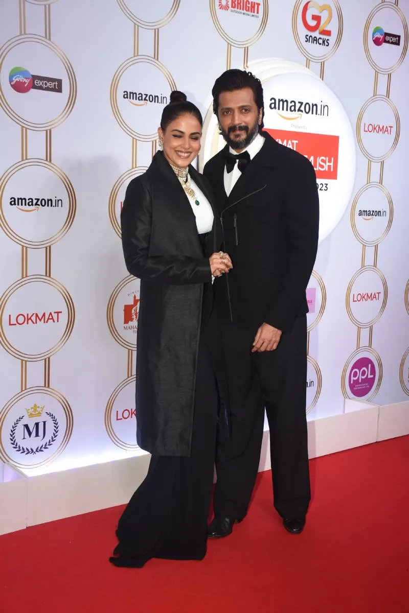 Riteish and Genelia at Lokmat Most Stylish Awards 2023