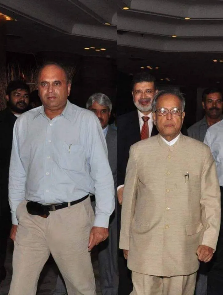 Surinder Rana With Late pranabh Mukherjee, former President of India