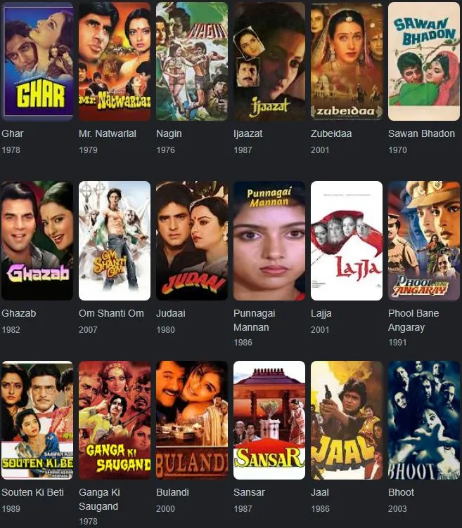 Rekha's Filmography