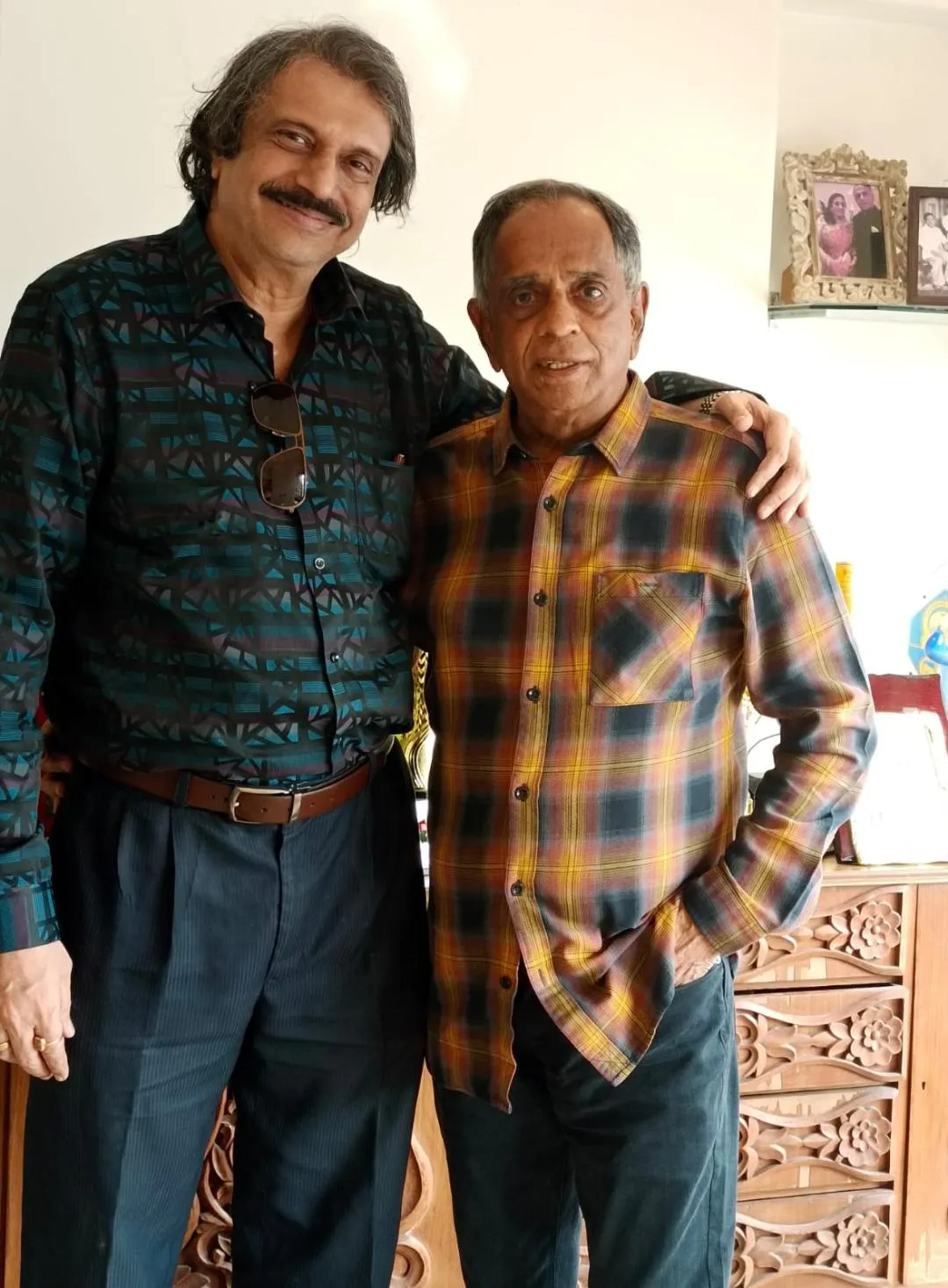 Pahlaj Nihalani (right) with sr journalist Chaitanya Padukone