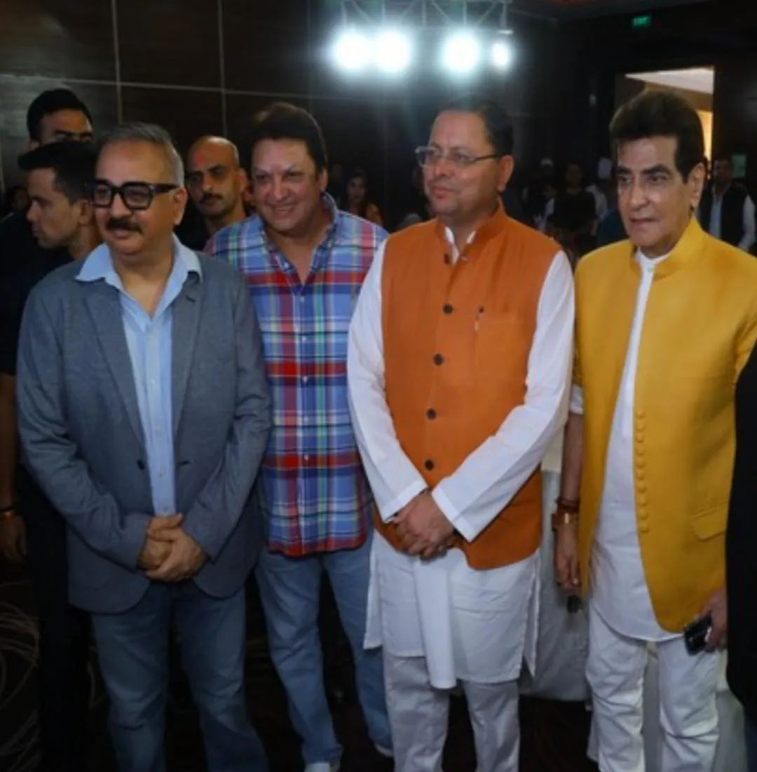 Uttarakhand media event--Bharat Kukreti, Shashi Ranjan, CM Mr P S Dhami and Jeetendra