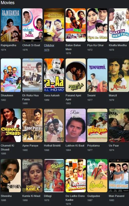 Basu Chatterjee Filmography