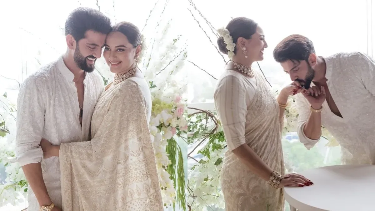 Sonakshi-Zaheer became husband and wife, first photo of the wedding came out, the actress said- 7 years ago today... - Sonakshi Sinha Zaheer Iqbal wedding first photo viral Shatrughan Sinha emotional ...