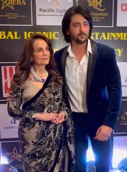 GIEBA event awardee Mumtaz  with star-actor nephew Shaad Randhawa