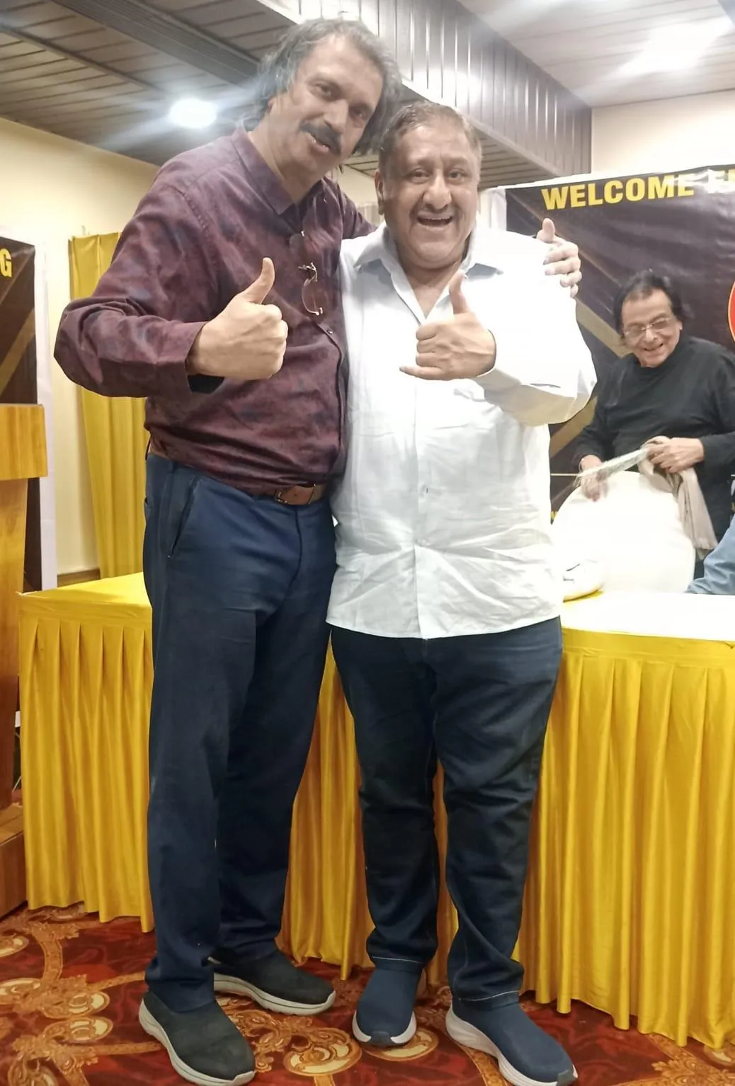 Kumar Mohan (right) with sr journalist Chaitanya Padukone