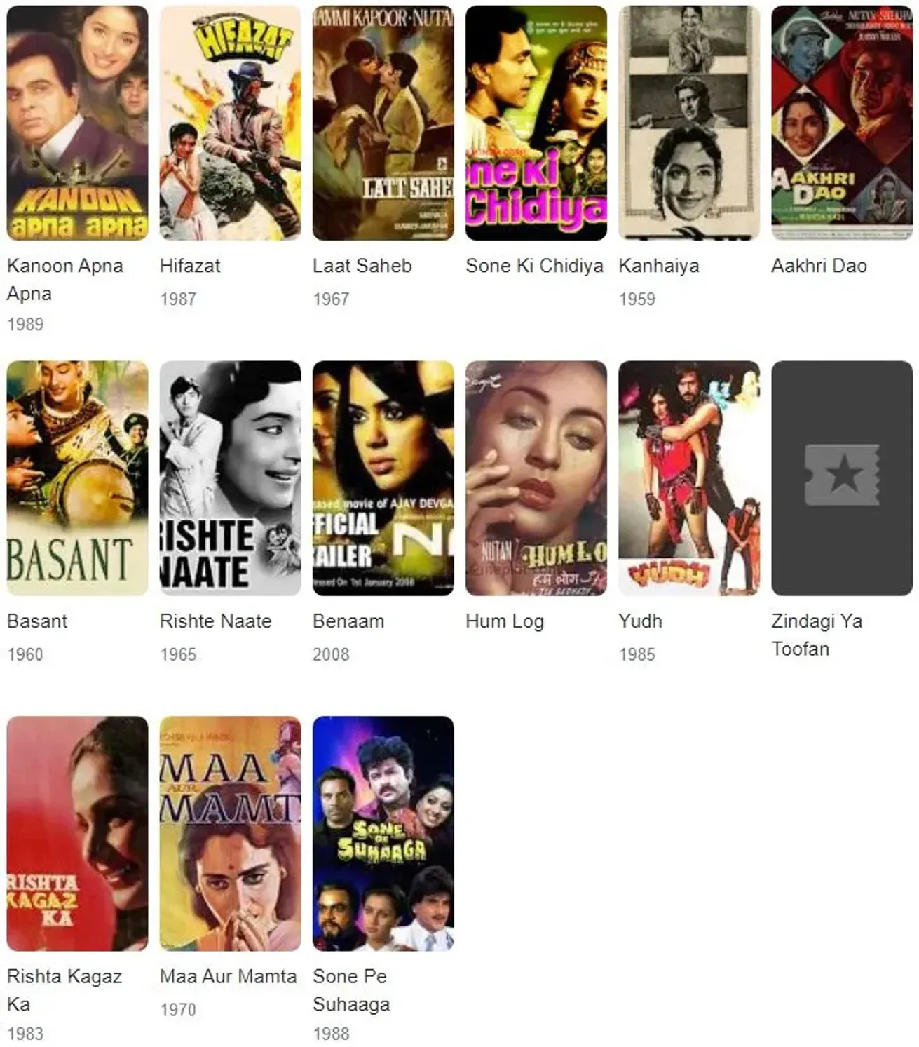 Nutan filmography