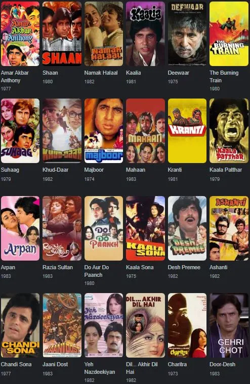 Parveen Babi Filmography