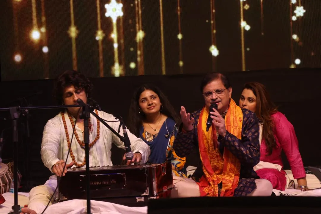 Sonu Nigam and Sanjay Tandon perform at the Adinath Shambhu Maha Shivratri event