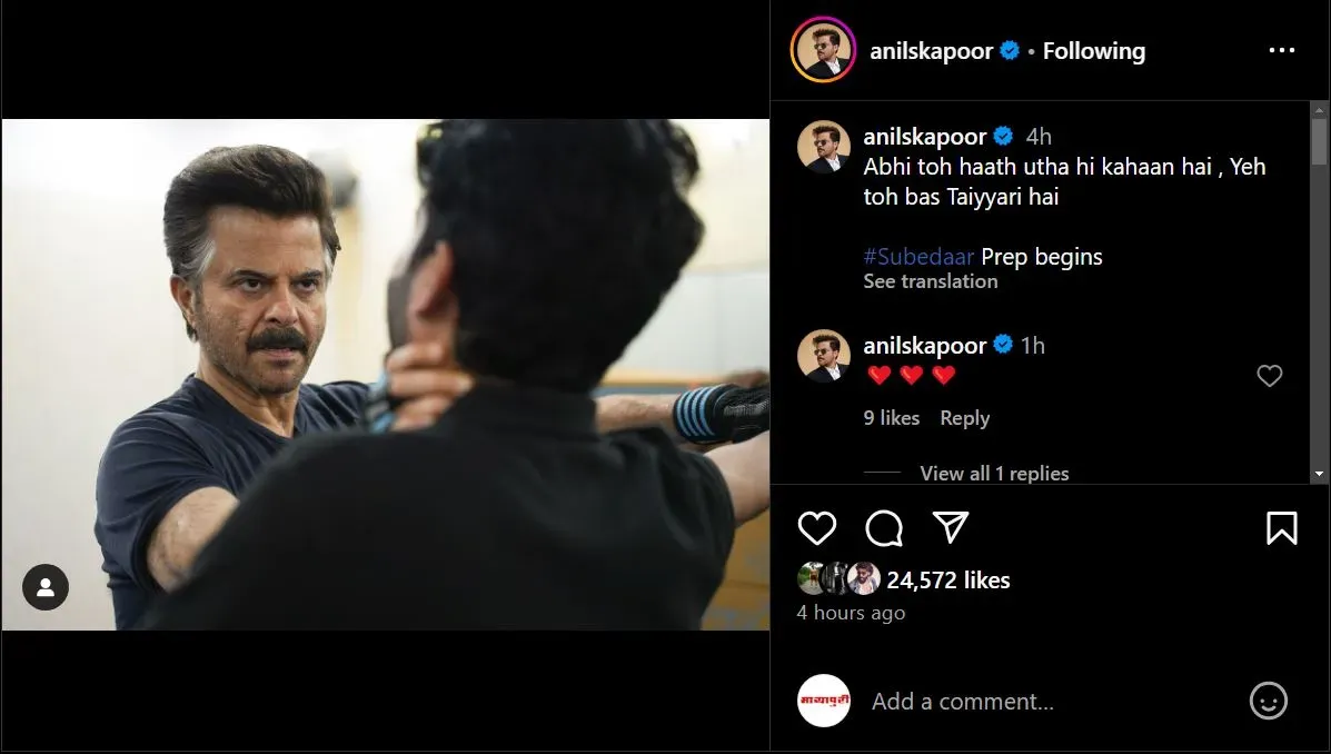 Actor Anil Kapoor is busy preparing for his next film 'Subedar'