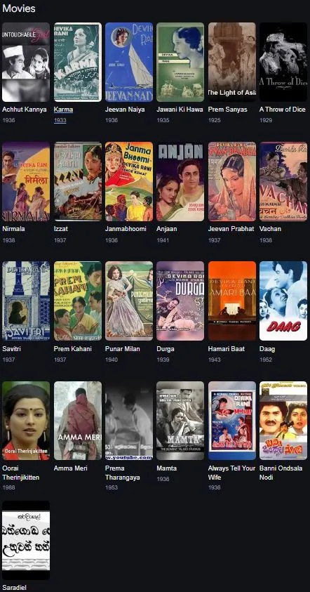 Devika Rani filmography