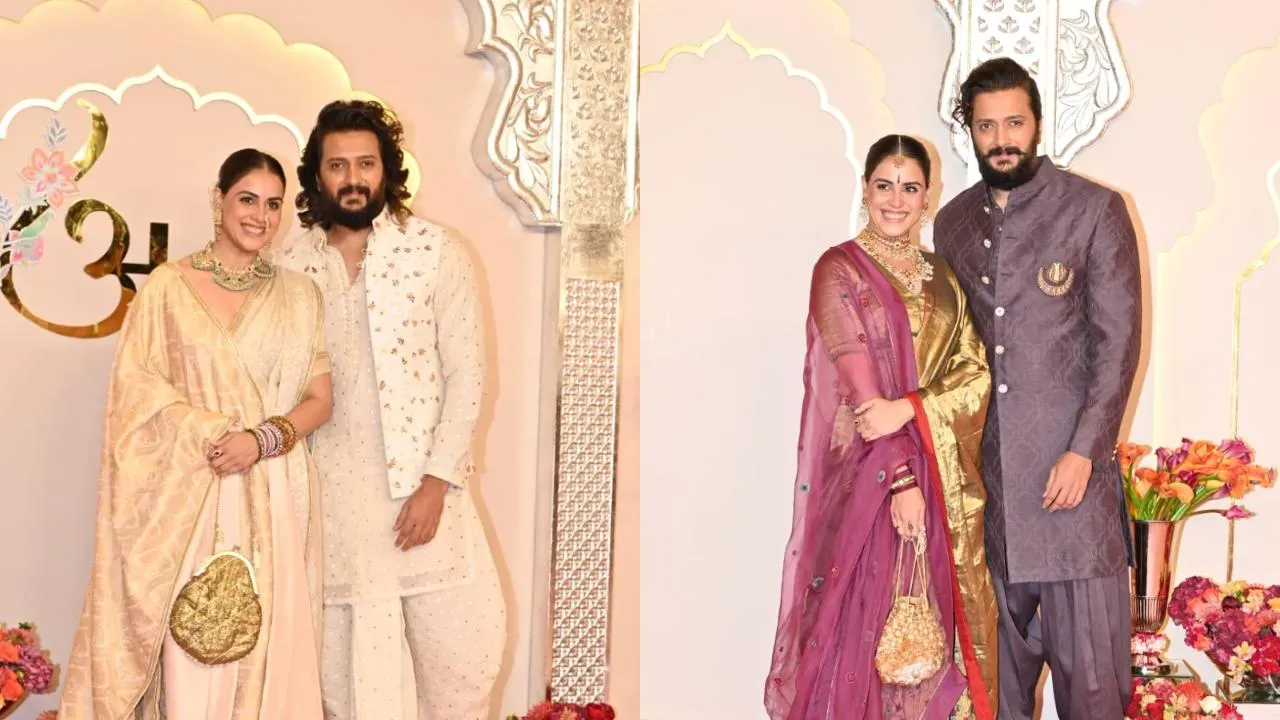 Power couple Riteish and Genelia Deshmukh also served fashion goals in two magnificent looks for the wedding. 