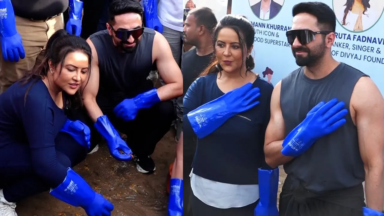 Ayushmann Khurrana And Others At Sea Shore Shine Beach Clean-Up Initiative