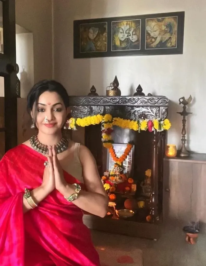 Wishing you a joyous Janmashtami!” Shubhangi Atre, renowned for her role as Angoori Bhabi in Bhabiji Ghar Par Hai, says,