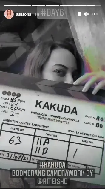 Sonakshi Sinha shares a glimpse from sets of 'Kakuda'