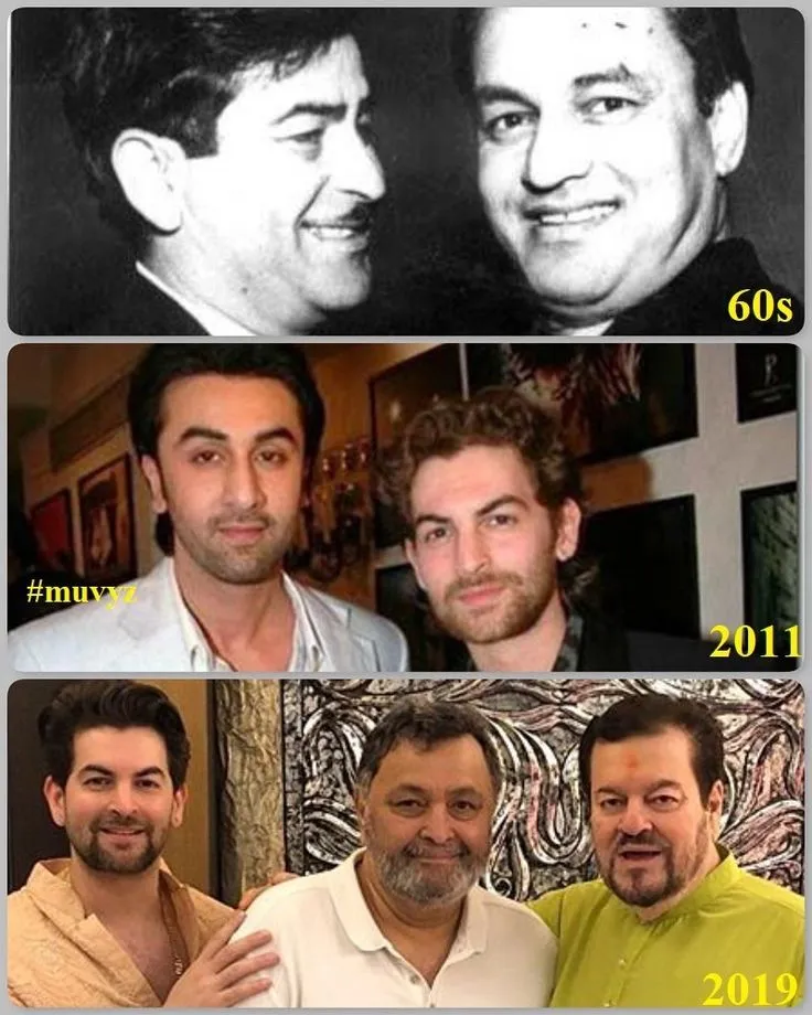 Raj Kapoor rishi Kapoor Ranbir Kapoor mukesh nitin mukesh Neil nitin mukesh