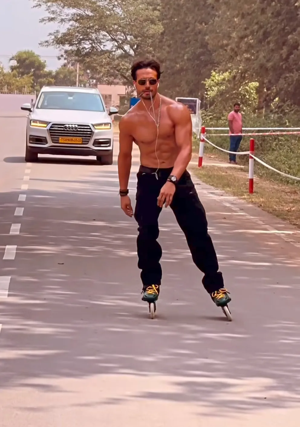 Roller-skating-Tiger Shroff