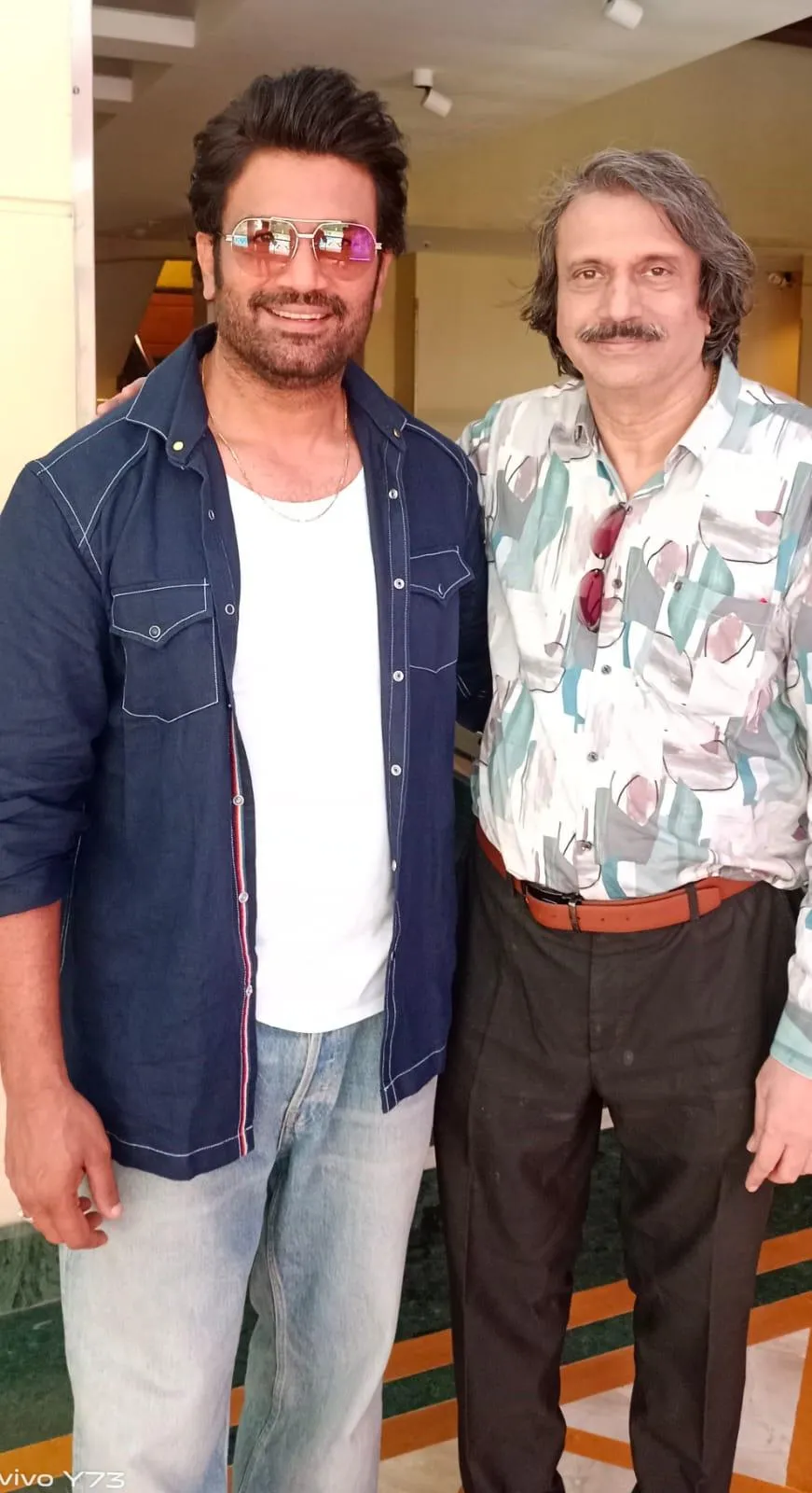 Raanti-- Sharad Kelkar ( left) with sr.film journalist Chaitanya Padukone