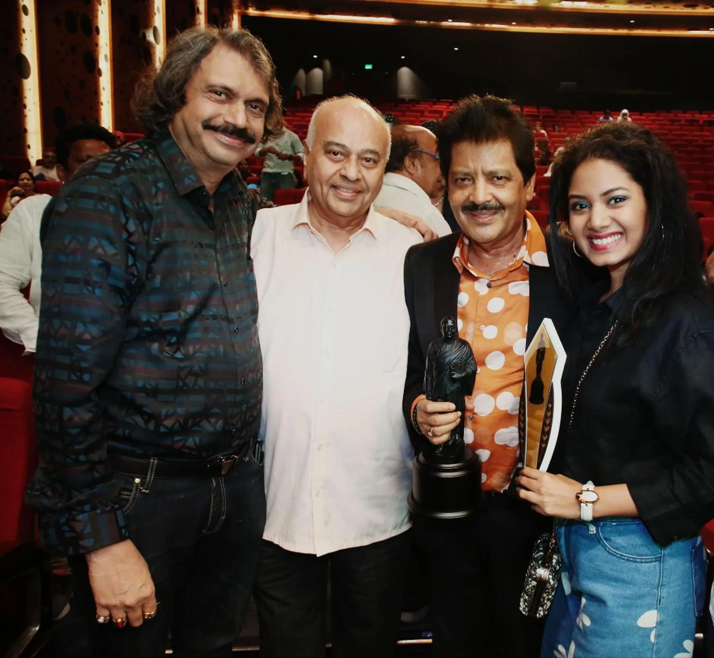 Phalke FF Awardees Udit Narayan and Anwesshaa with Chaitanya Padukone and Bharat Ashar