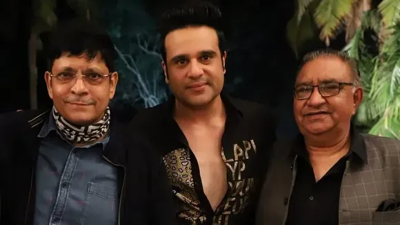 Krushna Abhishek with RED producer Rajeev Chaudhary and Dr. Ashok Tyagi