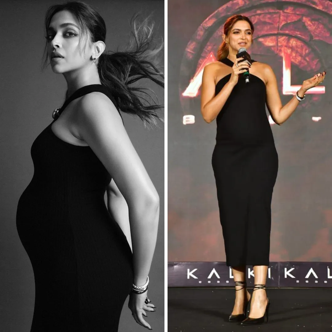 Deepika Padukone flaunts her baby bump in a Black Dress Ahead of Kalki 2898  AD Pre-Release Event - SAREE SLAYERS - Medium